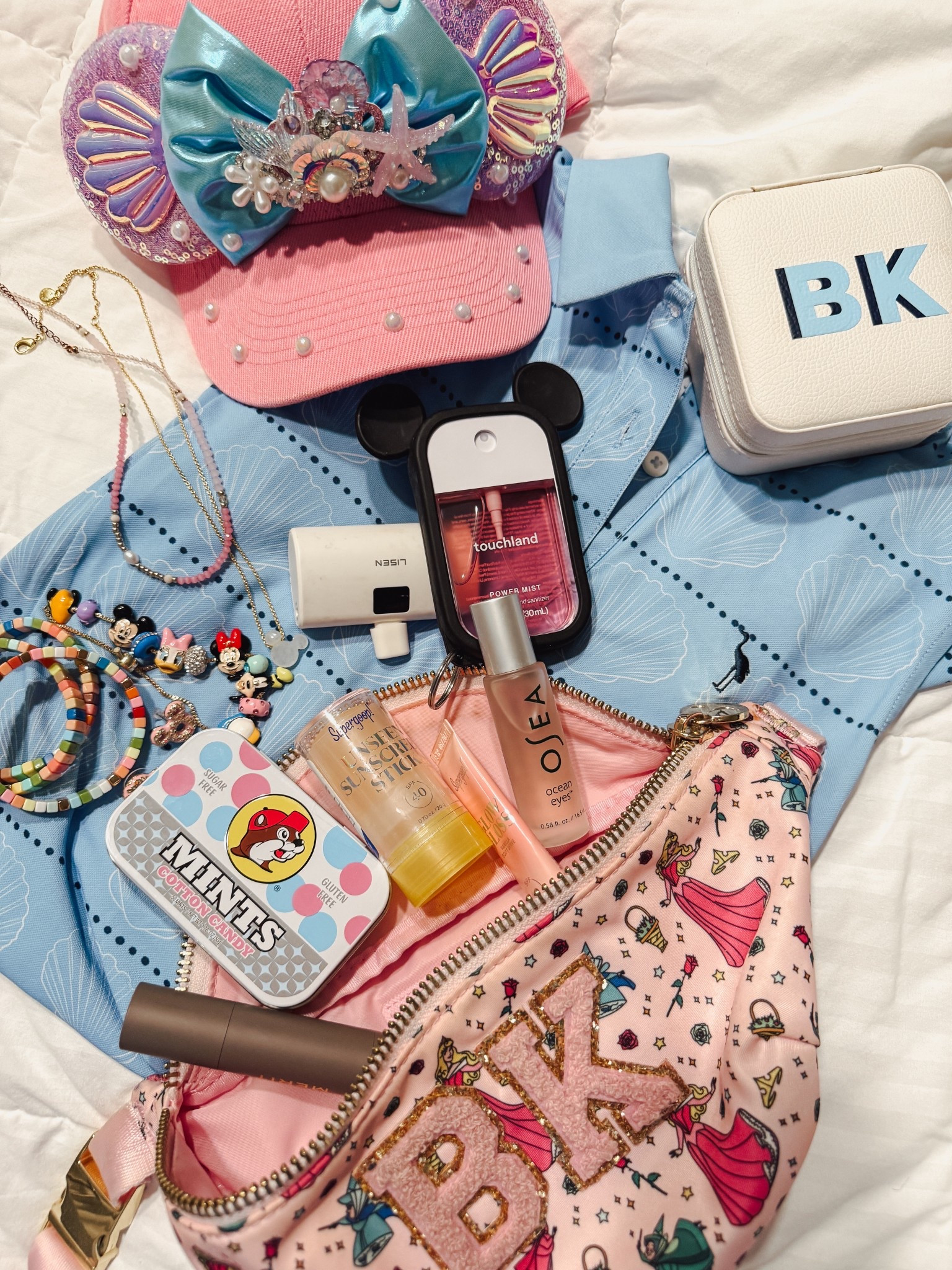 packing for the day - my Ariel outfit 💕 
in coastal crane athletic dresses I get an xl for the most length 
hat is from little ears boutique - I did their turn any ears into a hat option
this is my Disney outfit  - I also have one of their peppermint hats for a little bit more Disney Christmas look.  

#LTKgrwm #LTKmomlife #LTKdayinmylife