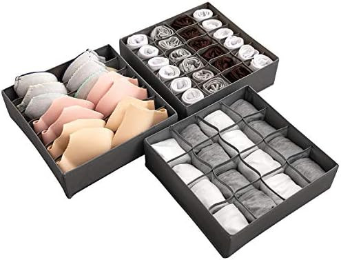 NEWSTYLE Drawer Organiser Divider Set of 3 Wardrobe Organiser,Foldable Drawer Organisers Clothing... | Amazon (UK)