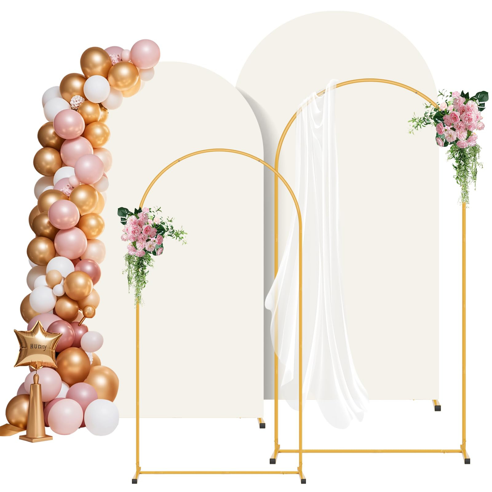 Arch Backdrop Stand and Cover Set of 2 (6FT/7.2FT), Metal Backdrop Stand Stand with Ivory Cover, ... | Amazon (US)