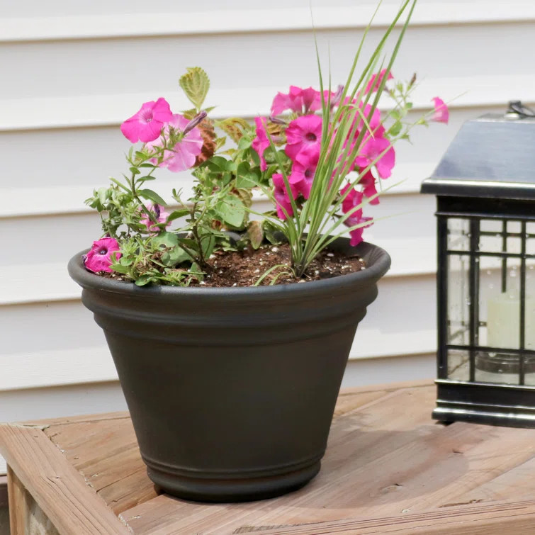 Pepinn 20" x 20" x 14.75" Round Sable Polyresin Outdoor Planter Pot | Wayfair North America