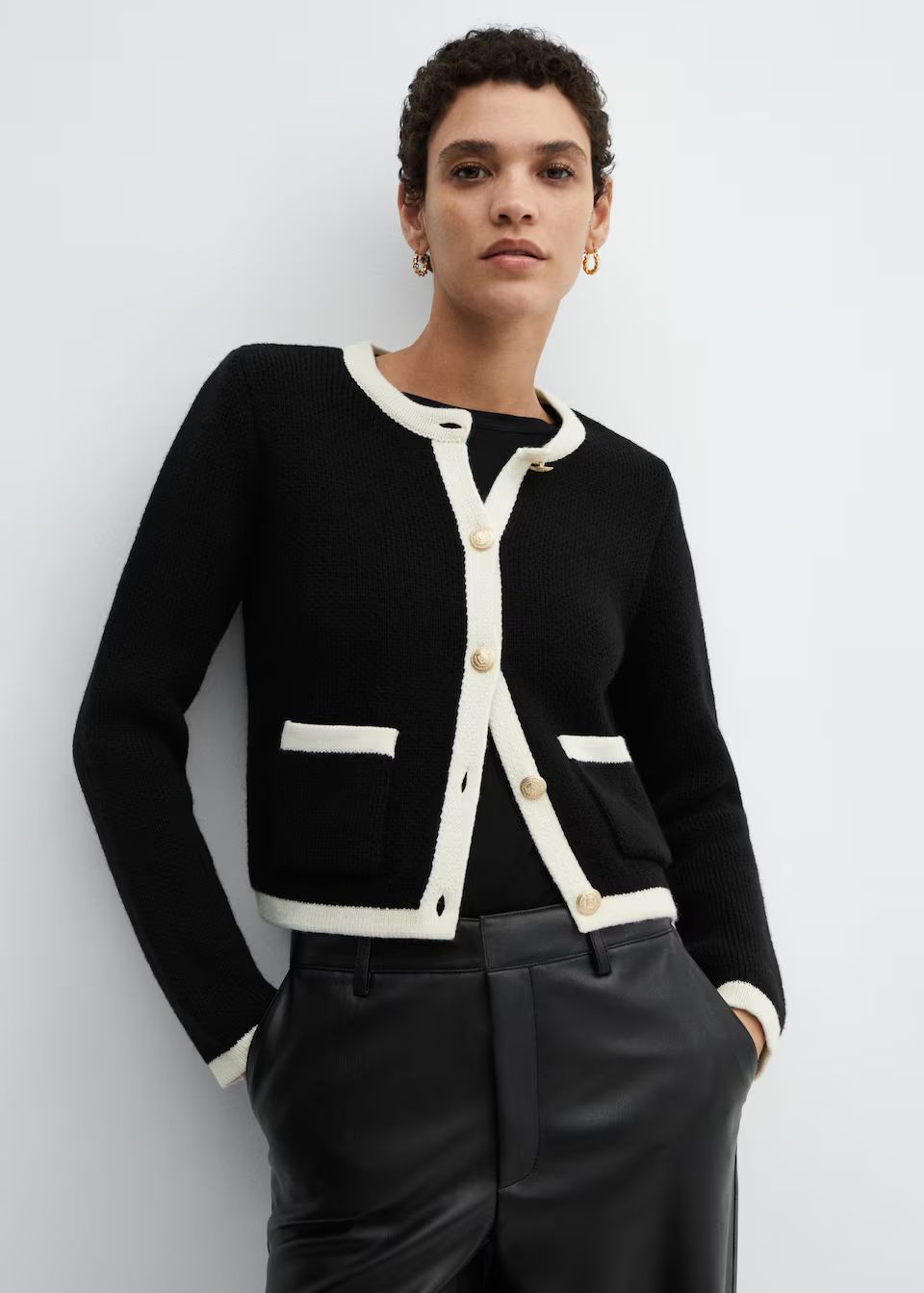 Knitted buttoned jacket -  Women | Mango USA | MANGO (US)