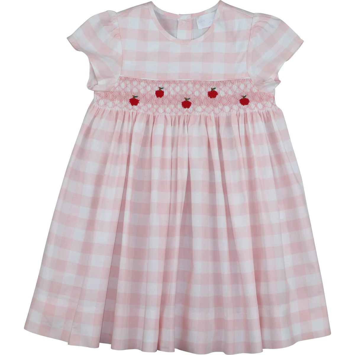 Pink Check Smocked Apple Dress | Eliza James Kids