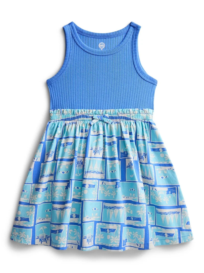 Wonder Nation Toddler Girls Printed Tank Dress, Sizes 12M-5T | Walmart (US)