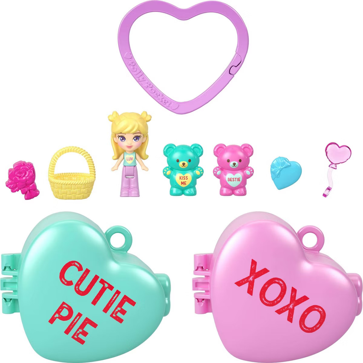 Polly Pocket Sweethearts Doll & 2 Playsets with 7 Accessories, Compact Travel Toy with Keychain C... | Target