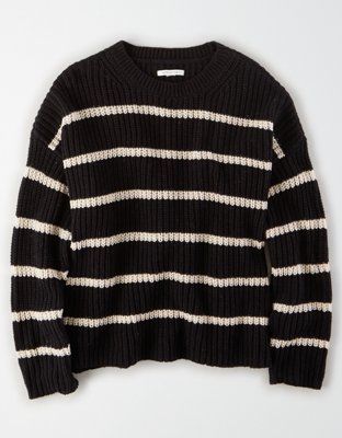 AE Striped Crew Neck Sweater | American Eagle Outfitters (US & CA)