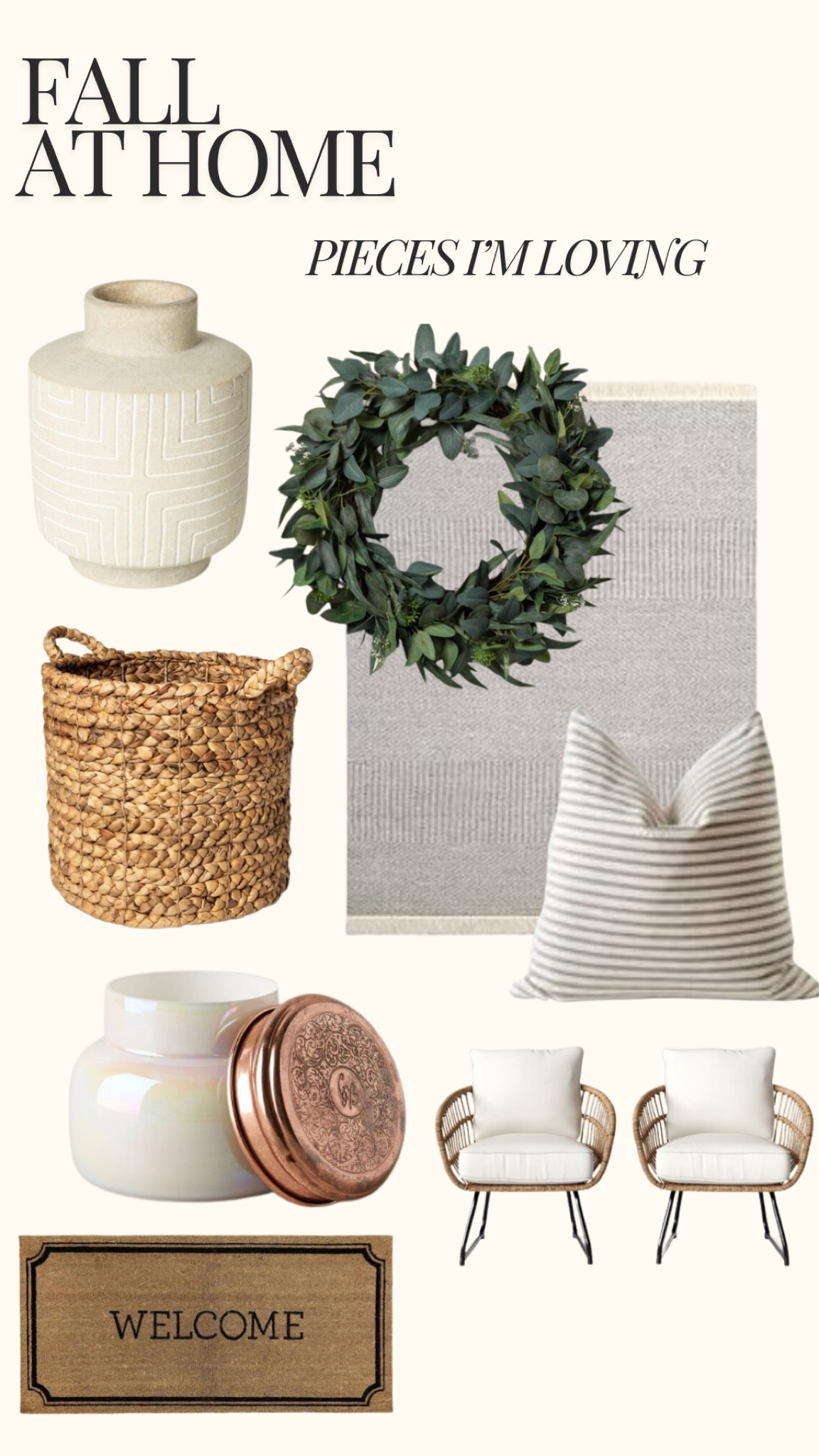 Home decor pieces I’m loving ✨

Rustic home finds Target ltk, target style, studio McGee, restoration hardware, pottery barn, farmhouse, vintage, home finds, home sale, target sale, threshold, basket, wreath, rug 


#LTKSeasonal #LTKFallSale #LTKHome