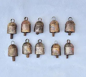 Vivanta Pack of 10, 1 Inch, Rustic Décor Vintage Christmas Decoration Ornaments Bells – Indian... | Amazon (US)