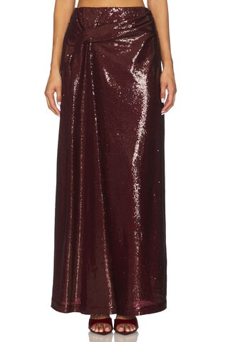 Kate Barton Sequin Maxi Skirt in Burgundy from Revolve.com | Revolve Clothing (Global)