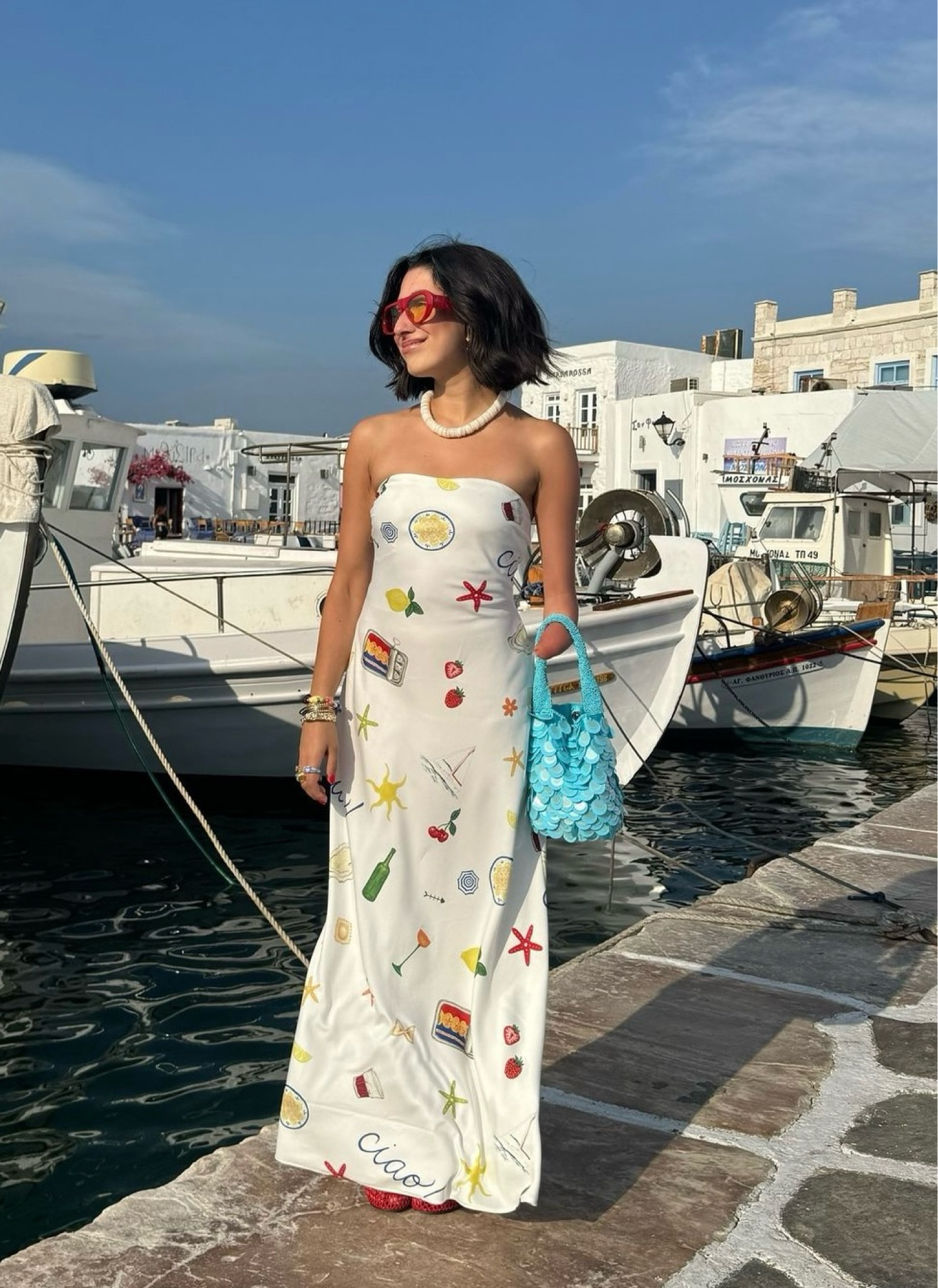 a printed dress that screams summer and is perfect for your next vacay ☀️ | wearing size xsmall #summerdress #vacationoutfit #printeddress 