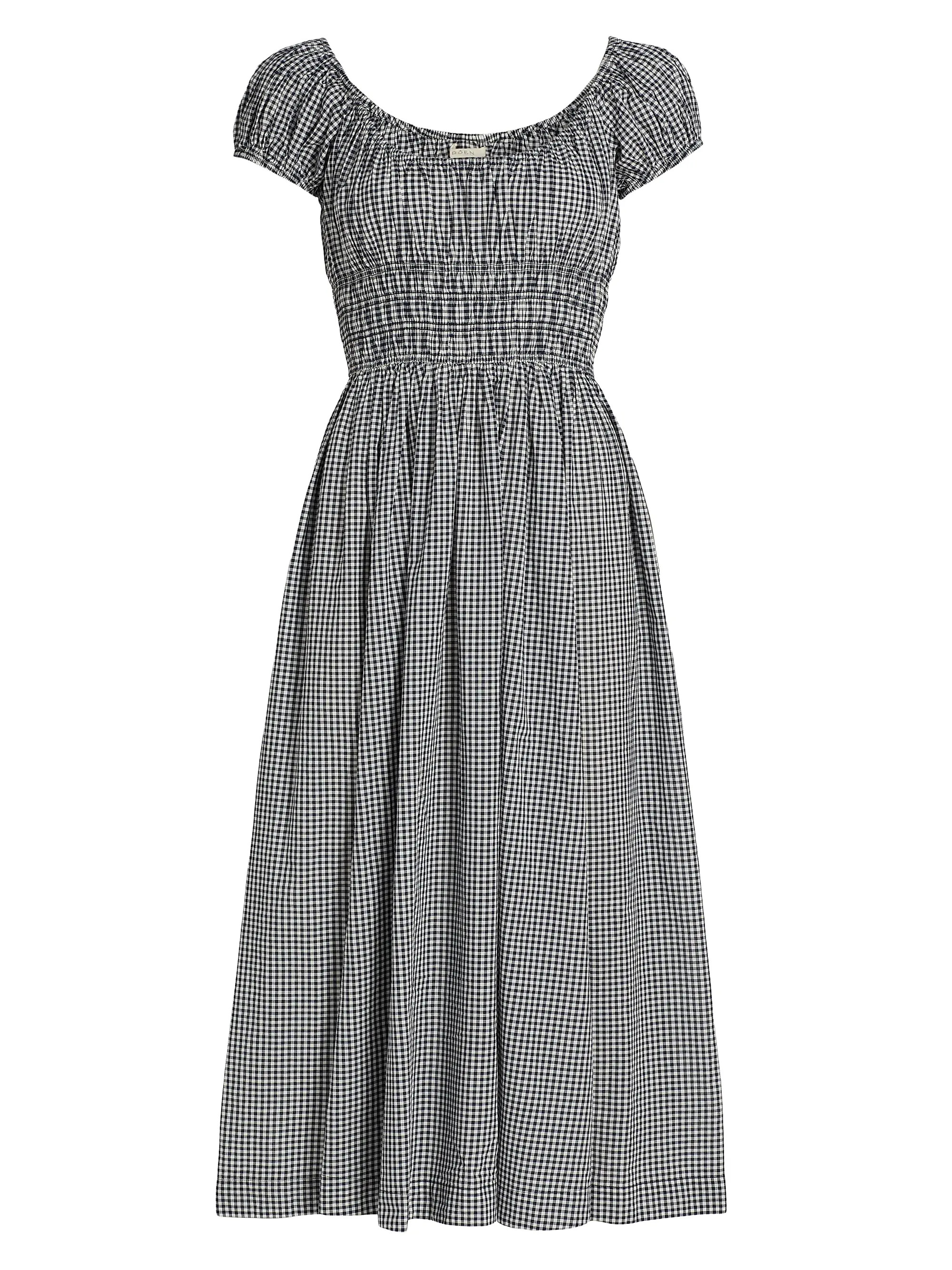 D\u00d4EN Quinley Gingham Cotton Scoopneck Midi-Dress | Saks Fifth Avenue | Saks Fifth Avenue