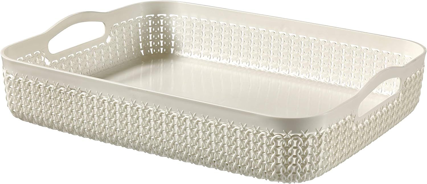 CURVER Basket, plastic, off-white, 35,20 x 26,8 x 7,4 cm | Amazon (UK)