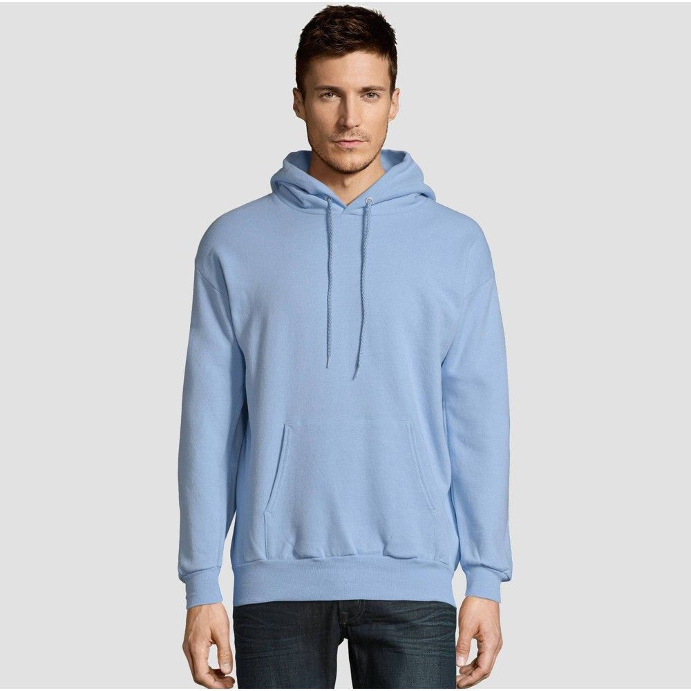 Hanes Men's Big & Tall EcoSmart Fleece Pullover Hooded Sweatshirt - Light Blue 3XL | Target