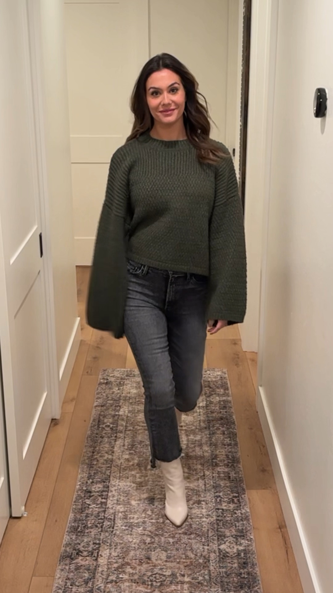 Obsessed with this bell sleeve sweater with my new favorite bone booties  

#LTKstyletip #LTKfindsunder100 #LTKshoecrush