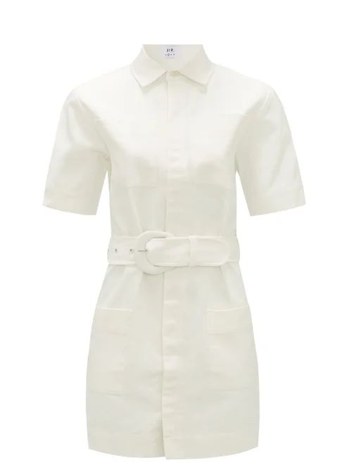 Sir - Sabine Belted Cotton Mini Shirt Dress - Womens - Ivory | Matches (US)