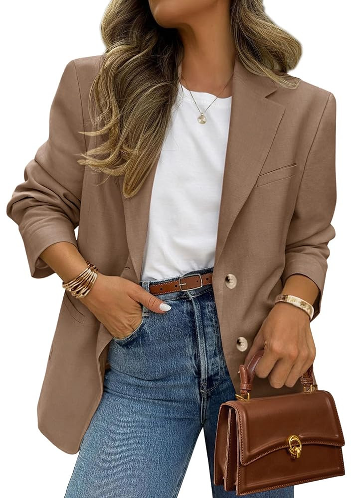 PRETTYGARDEN 2025 Blazers for Women Business Casual Long Sleeve Lapel Open Front Suit Jacket Work... | Amazon (US)