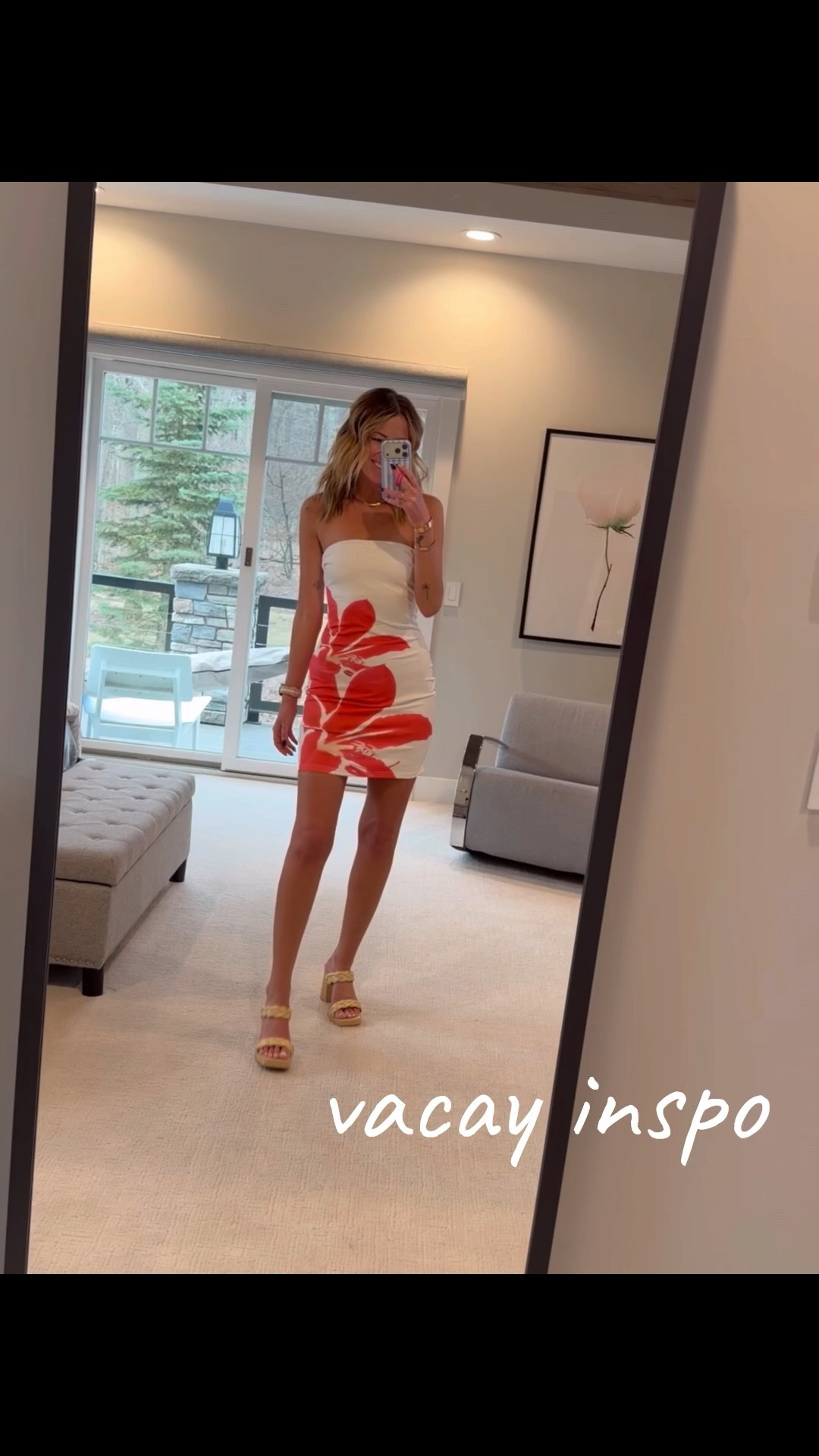 Vacation beach resort dress 
Tropical strapless dress 
Amazon spring break style 