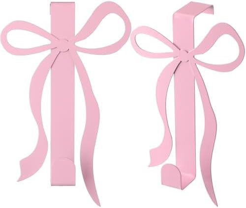 Chunful 2 Pack Bow Over The Door Hook, Metal Strong Door Hanger Hook Coquette Room Decor Bow Acce... | Amazon (US)