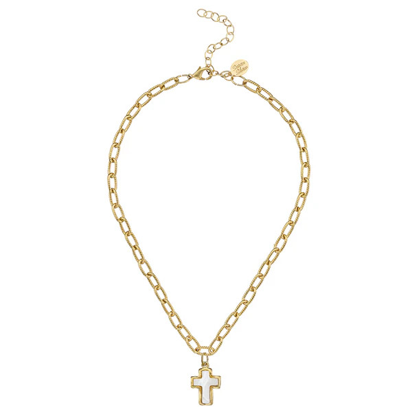 Small Mother of Pearl Cross Jane Necklace | Susan Shaw