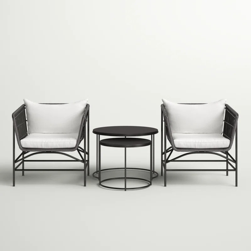 Burton 4 Piece Rattan Seating Group with Cushions | Wayfair North America