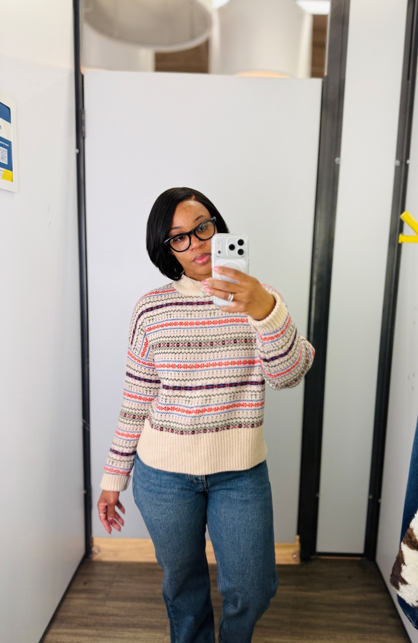 For some odd reason, this sweater is showing on the website but can’t find this exact one to link. There are different style options, I am wearing a size small. For the jeans I am wearing a 6 petite and they were too big, so I suggest sizing down. 

#LTKSeasonal #LTKFindsUnder100 #LTKStyleTip