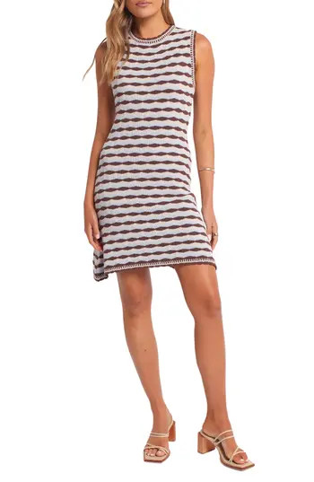 Petal & Pup Elfrida Sleeveless Cotton Sweater Dress in Blue/Brown at Nordstrom Rack, Size Small/medium | Nordstrom Rack