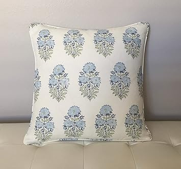 Mughal Flower in Monsoon Designer Pillow Cover 18X18 | Amazon (US)