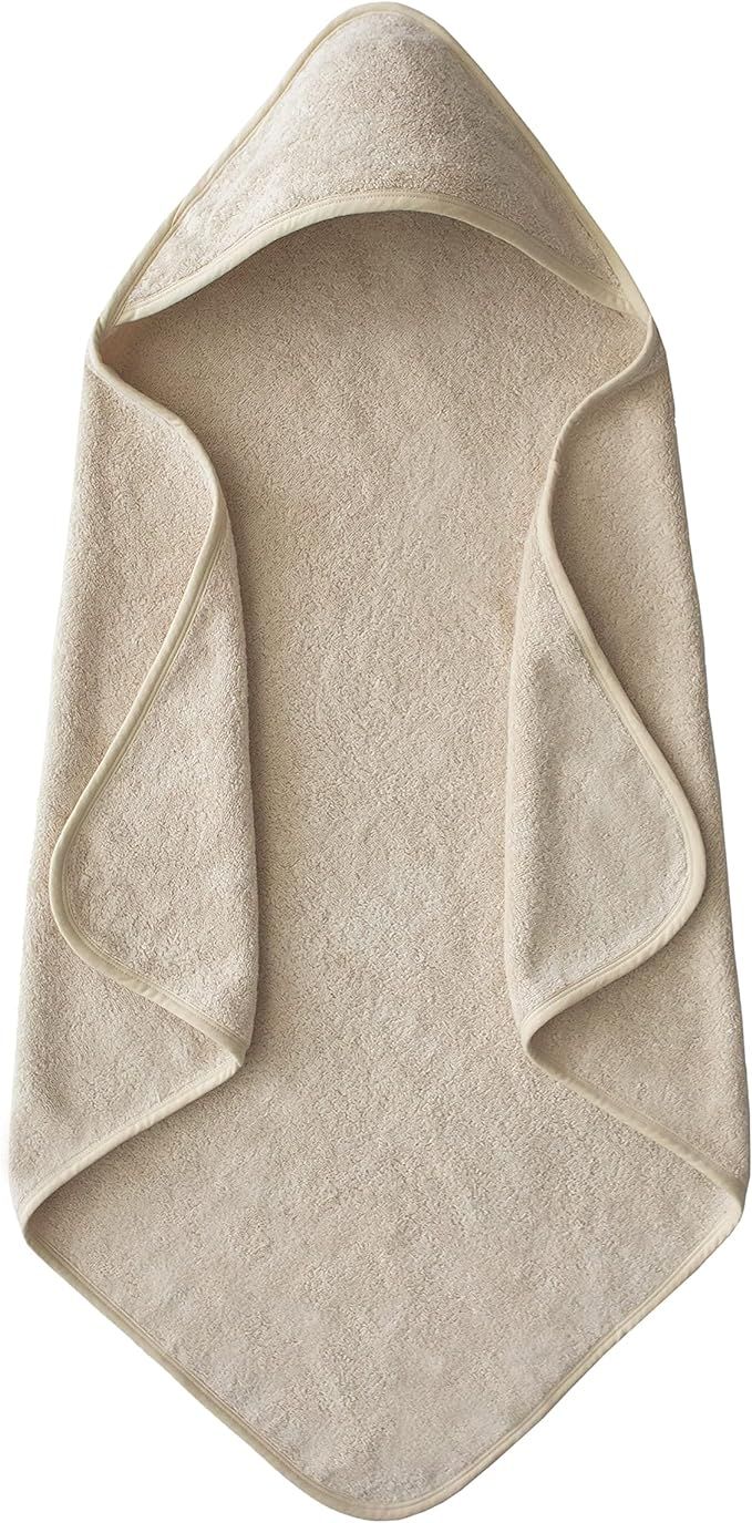 mushie Baby Hooded Towel | Organic Cotton (Fog) | Amazon (US)