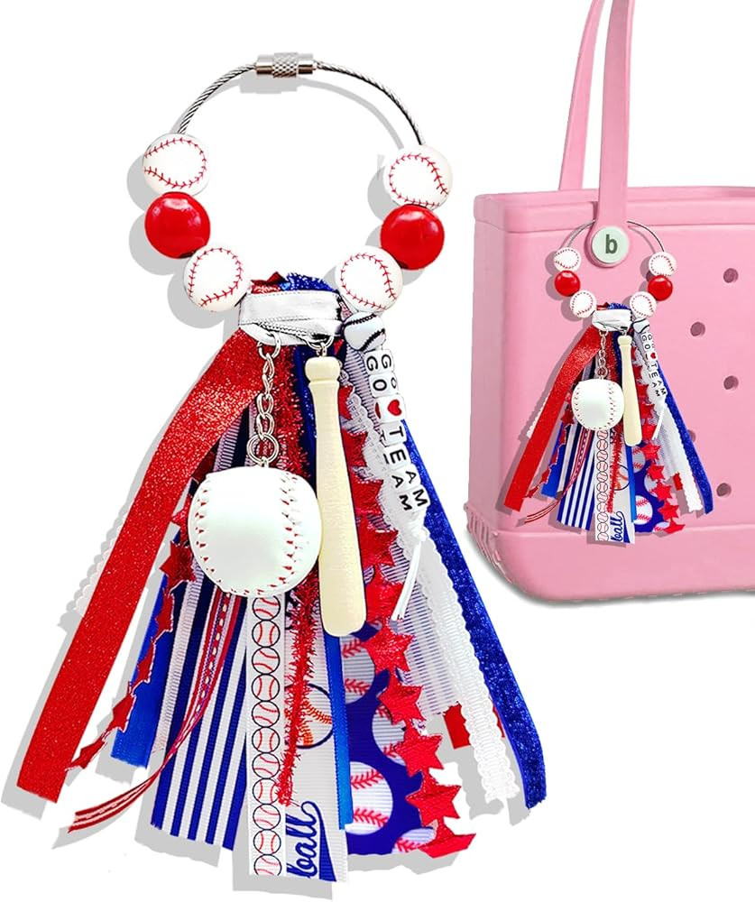 Simply Southern Ball Sports Charm Bogg Bag Accessories, Ribbon & Beach Tote | Amazon (US)