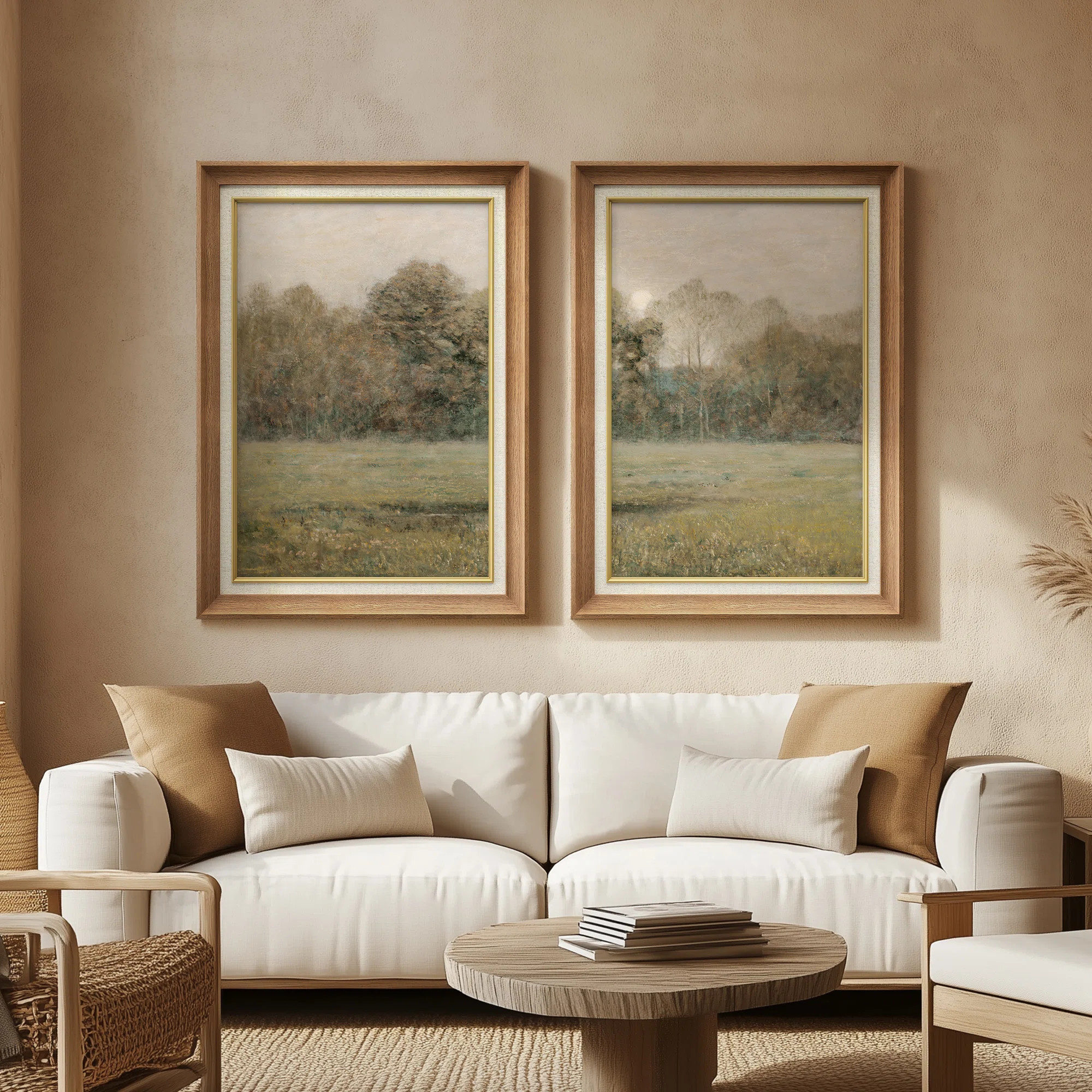 Set of 2 Premium Framed Art Artworks on Premium Canvas with 26"x36" Frame (Set of 2) | Wayfair North America