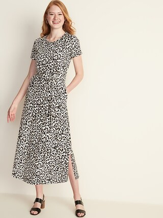 Tie-Belt Maxi Tee Dress for Women | Old Navy (CA)