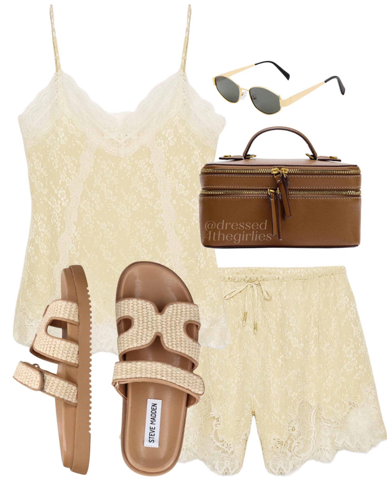 Yellow Zara Set💛

Tags: yellow lace cami top outfit, yellow lace shorts outfit, brown clutch bag, raffia cream sandals outfit, summer holiday outfit, spring vacation outfit 

#LTKeurope #LTKuk #LTKspring