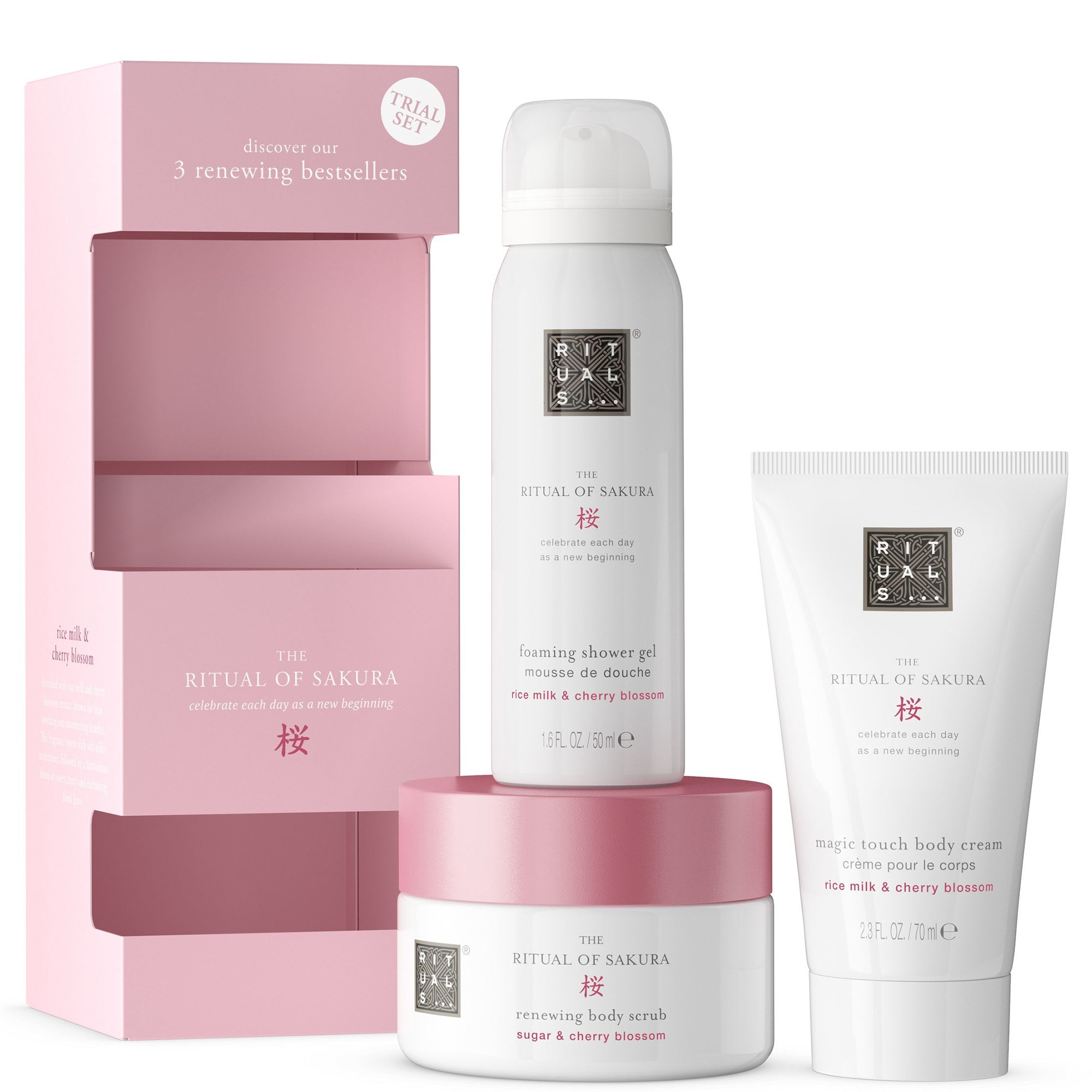 Rituals The Ritual of Sakura - Floral Cherry Blossom & Rice Milk - Mini Bath and Body Set | LOOKF... | Look Fantastic (UK)