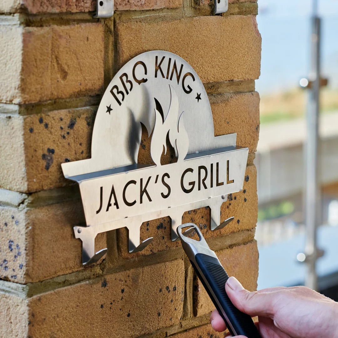 Personalised Stainless Steel BBQ Tool Rack Grill Accessory - Etsy | Etsy (US)