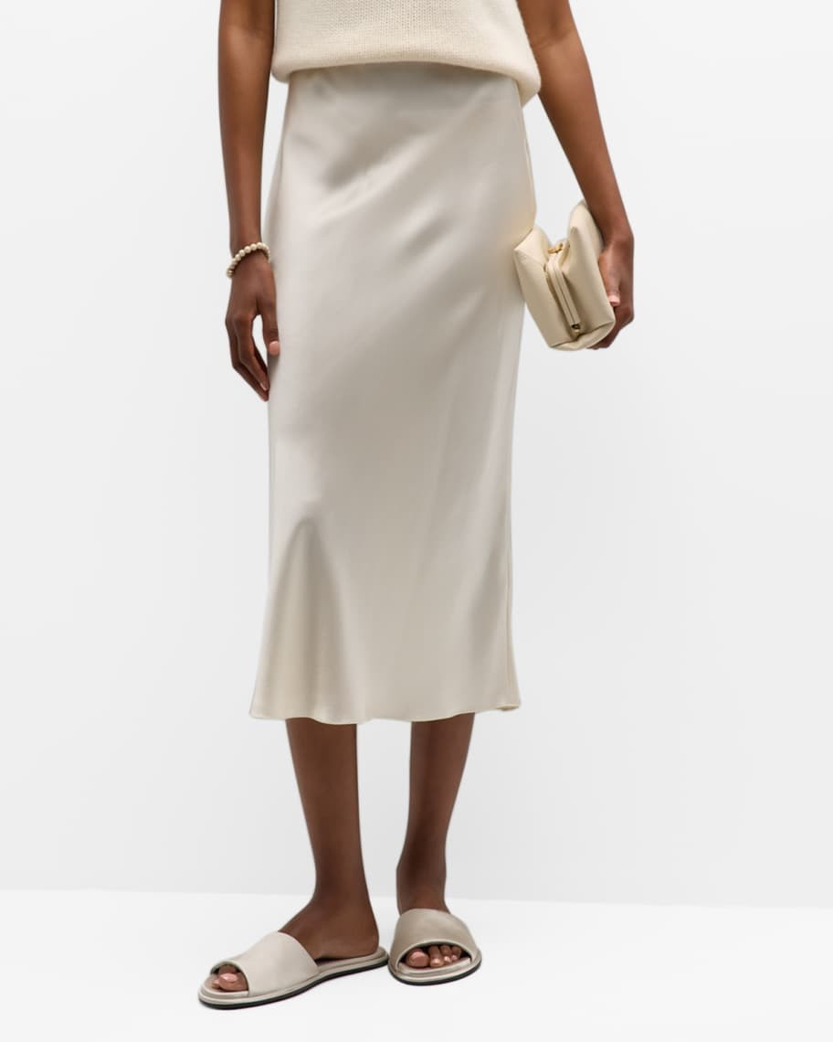 Miranda Silk Midi Skirt | Neiman Marcus
