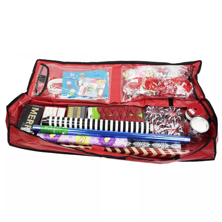 Home Basics Textured PVC Christmas Wrap Storage Bag, Red | Target