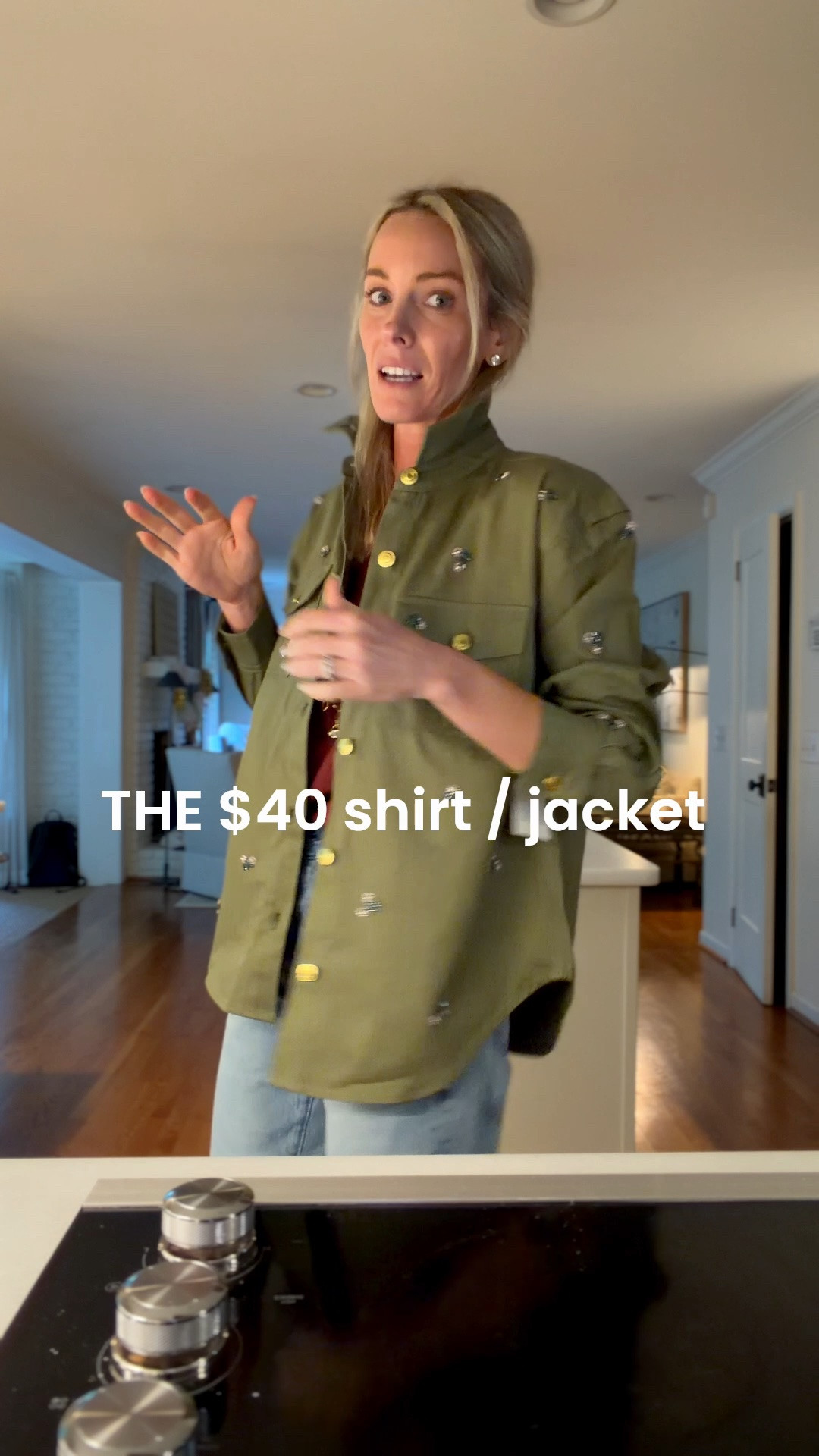 This is an XS- but I also ordered a large for a more shacket vibe!!
