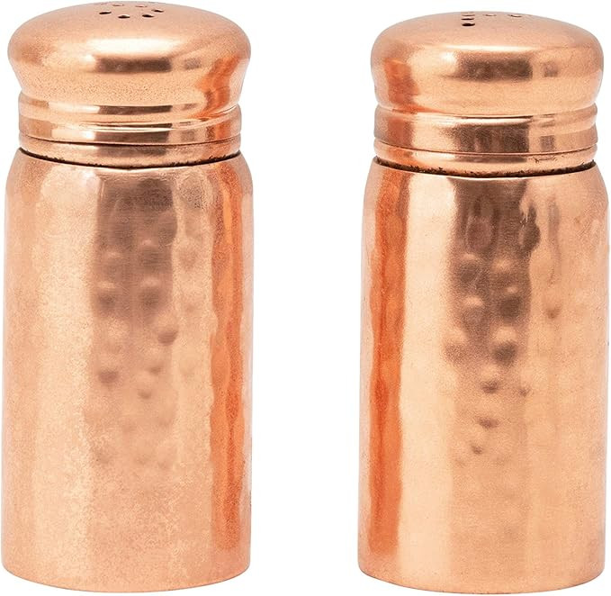 Hammered Stainless Steel Salt & Pepper Shakers, Copper Finish, Set of 2 | Amazon (US)