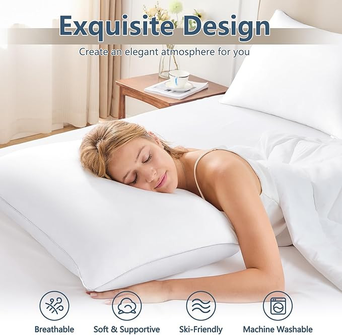 CozyLux Pillows Standard Size Set of 4, Hotel Quality Bed Pillows for Sleeping 4 Pack, Cooling Pi... | Amazon (US)