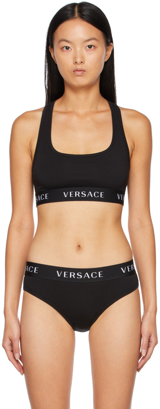 Black Logo Sports Bra | SSENSE