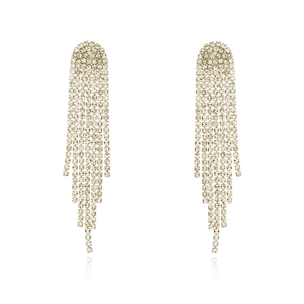 Rhinestone Earrings Dangling for Women Chandelier Statement Tassel Earrings Girls Silver Sparkly ... | Amazon (US)