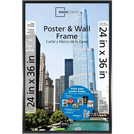 Mainstays 24x36 Trendsetter Poster and Picture Frame, Matte Black | Walmart (US)