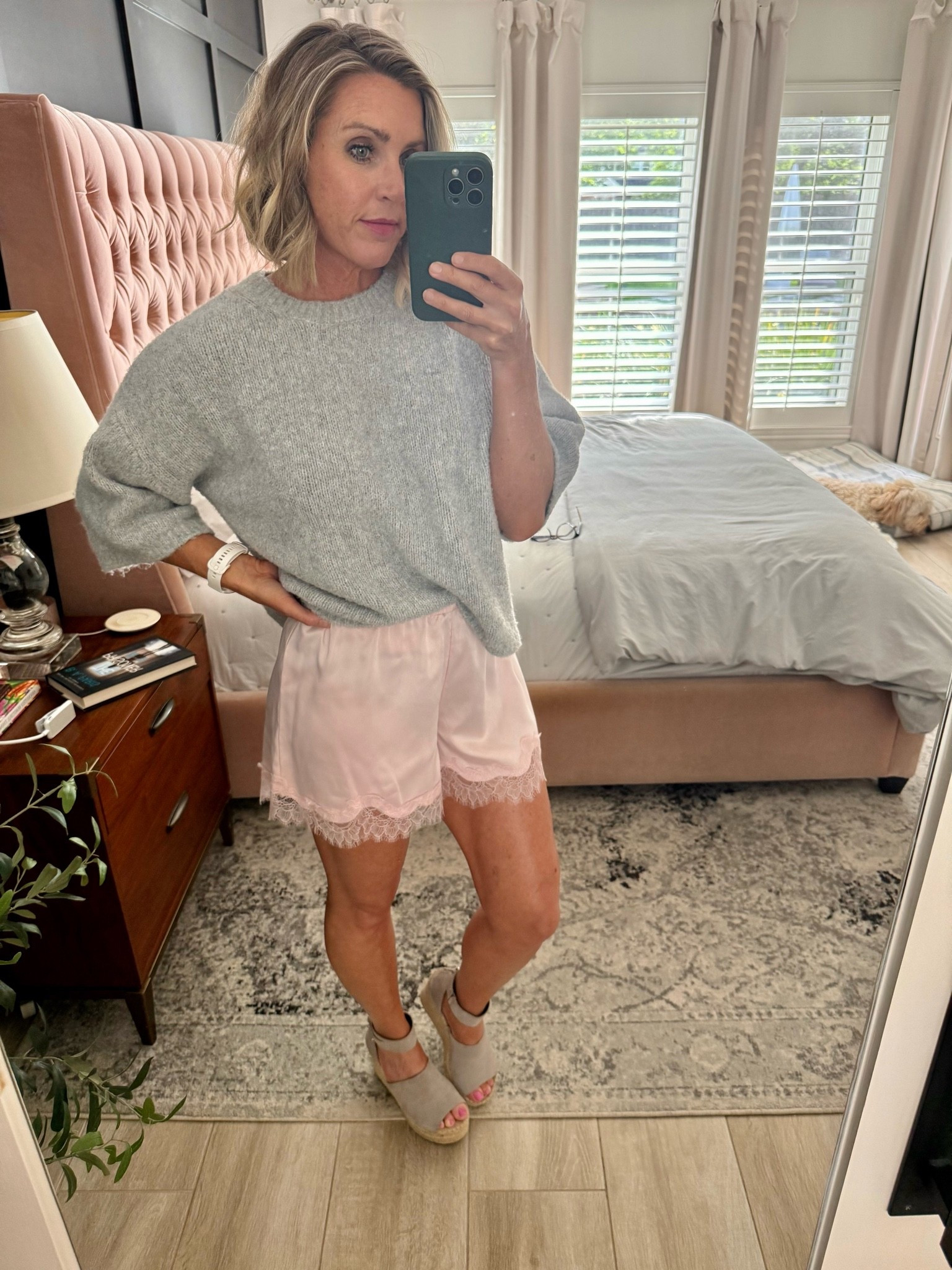 Trying out the lace shorts trend on a first date! I ish me luck! Wearing a size small.