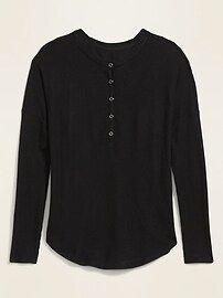 Relaxed Cozy Waffle-Knit Henley Tunic Top for Women | Old Navy (US)