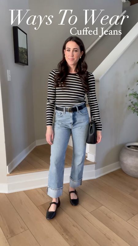 Ways To Wear: Cuffed Jeans. I really like this trend. I think it will stick as it reminds me of the 2010s boyfriend jeans (which I loved!) Here’s some ways I would style them🤍

#LTKSeasonal #LTKstyletip