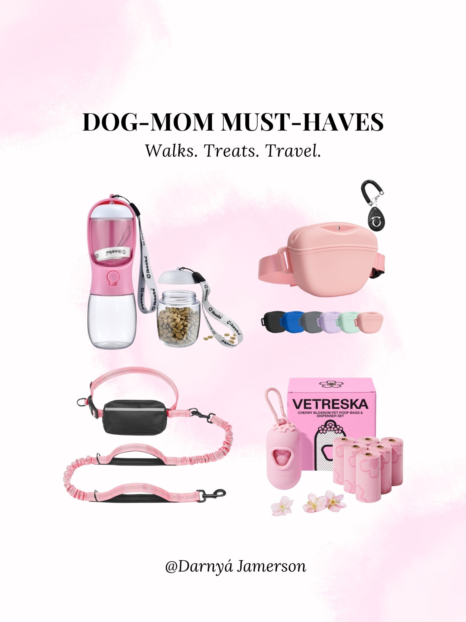 Walks. Treats. Travel. 💗

dog mom aesthetic, chic pet essentials, neutral pet picks, pink dog products, small space pet finds, Amazon dog deals

#LTKPets #LTKActive #LTKTravel
#LTKFindsUnder50