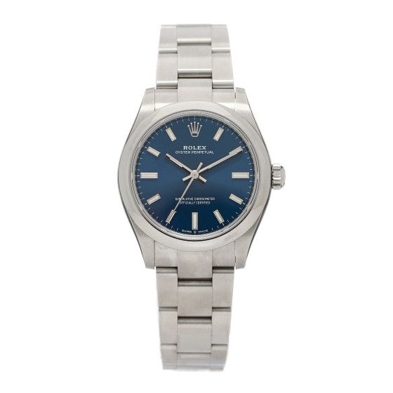 Stainless Steel 31mm Oyster Perpetual Watch Bright Blue 277200 | FASHIONPHILE (US)