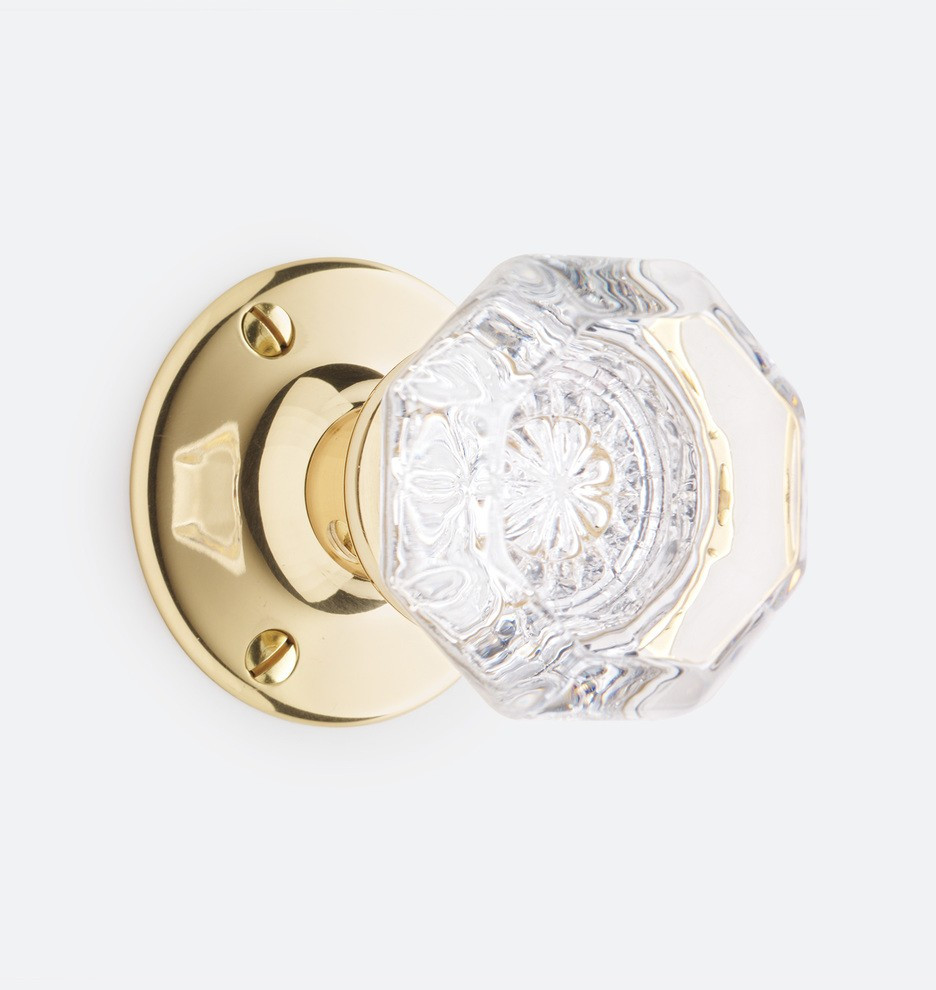 Tate Octagonal Crystal Knob Tube Latch Interior Door Set
 | Rejuvenation | Rejuvenation