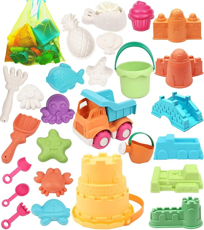 simplenice Beach Toy, 26Pcs Kids Beach Sand Toys Set, Eco-Friendly Sand Toy, Reusable Sandbox Toy... | Amazon (US)