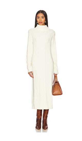 Montreal Midi Dress in Cream Cable Knit | Revolve Clothing (Global)
