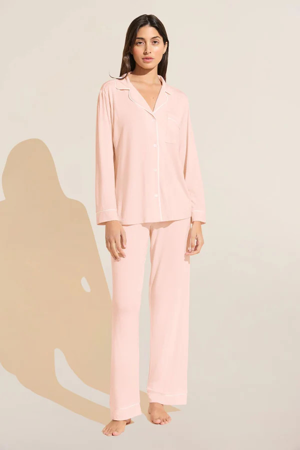Gisele TENCEL™ Modal Long PJ Set - Petal Pink/Ivory | Eberjey
